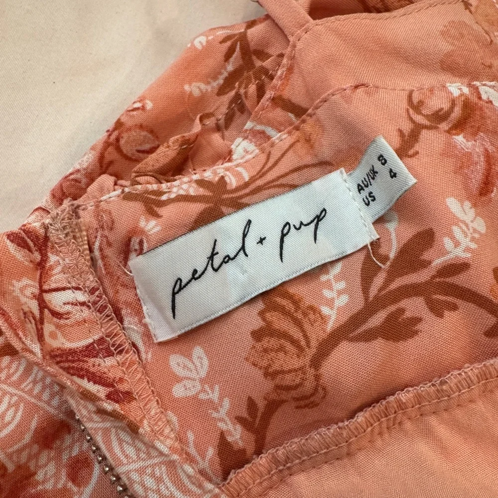 Petal & Pup Pink Midi Sundress Spaghetti Strap Wedding Guest - Picture 2 of 4